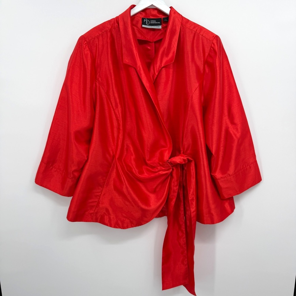 Vintage 90s Top Shirt Blouse Size 2X Office Siren Red Cocktail Holiday Romantic